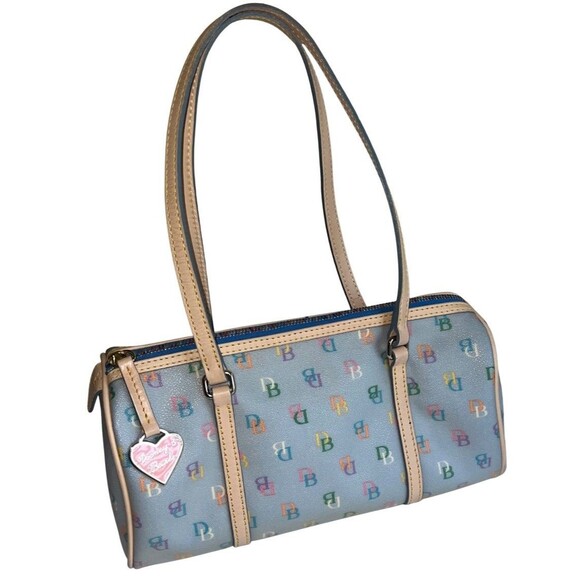 Dooney & Bourke Blue and Tan Shoulder Bag - Picture 1 of 16